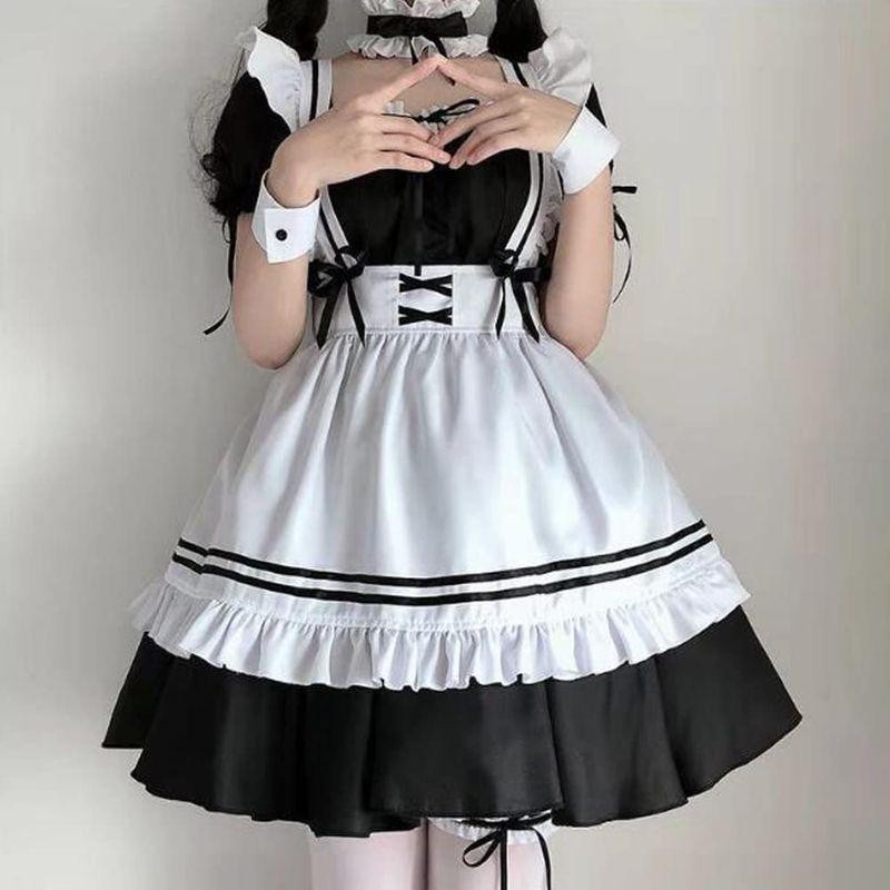 LIKENNY ロリータ 8点セット 可愛い ゴスロリ ワンピース メイド 服