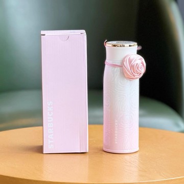 星巴克萬花玫境春季閃亮玫瑰花朵316L不鏽鋼杯保溫隨行杯帶靜音墊