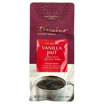 Teeccino, 菊苣草本咖啡，香草堅果味，中度烘焙，無咖啡萃取，11 盎司（312 克）