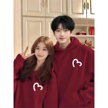 特別的情侶裝衛衣2025新款連帽加絨秋冬款衣服高級感外套獨特春秋