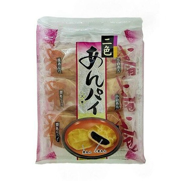 【江戶物語】天惠製果 二色最中餅 180g 雙色紅豆派 小倉紅豆餡/栗子餡 夾心餅 6個入 日式甜點 和菓子 日本進口