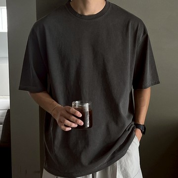 正韓M-4XL 堅挺復古水洗棉短袖上衣 12色 YUPPIE 預購商品 0819