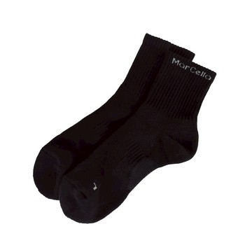 FootSpa足弓加強萊卡氣墊加大短襪 - 素黑