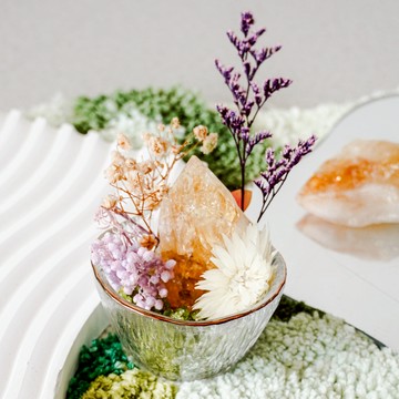 UDlab｜療癒能量水晶花園組 巴西原礦黃水晶 天然水晶 橄欖石 紫水晶 礦石 水晶柱 新年開運 CB-S01087