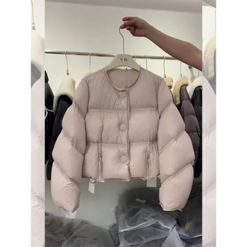 (免運)韓版寬松棉服女冬季2026新款今年流行爆款面包服淺粉色圓領短外套