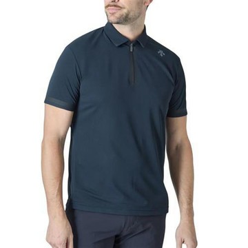 Descente 迪桑特 短袖上衣 男裝 半開襟 海軍藍 DG6SHS10MT-BK00
