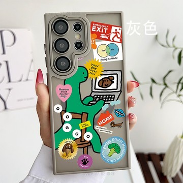 膚感磨砂手機殼 搞怪小恐龍磁吸保護殼 適用三星Galaxy A56 A36 A26 A55 A54 A16 S25防摔殼