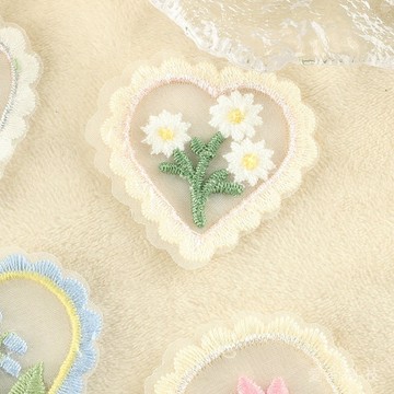 電腦繡花標 卡通 花朵 布標 蕾絲 刺繡貼 diy手賬配飾 輔料 補丁貼 布貼