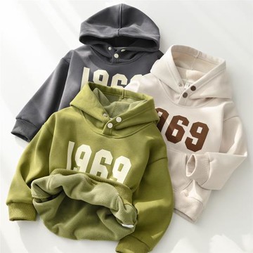 兒童加絨衛衣 男女童一體奧麗絨連帽保暖帽衫 中大童 秋冬款童裝