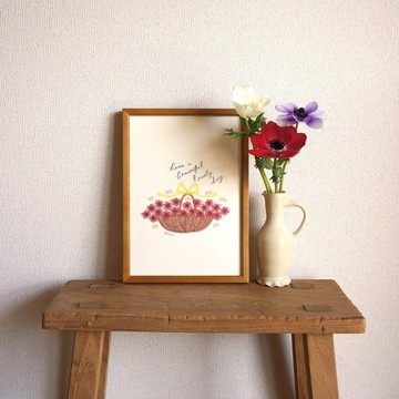 「秋海棠花籃」A4 海報