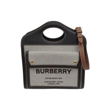 BURBERRY 巴寶莉 黑色 帆布 Pocket Mini Crossbody 肩背包 【二手名牌BRAND OFF】
