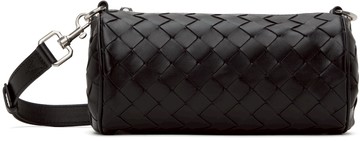 Bottega Veneta 黑色迷你 Intrecciato Barrel 斜挎包