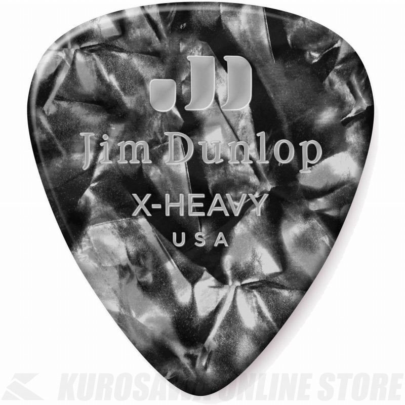 Jim Dunlop CELLULOID GUITAR PICK EXTRA HEAVY BLACK PEARLOID 483R02XH
