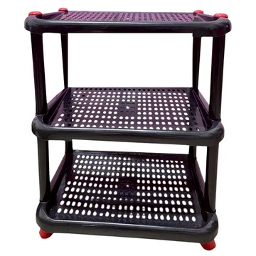 Polywise 翰庭 鞋架  黑色  3層