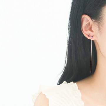 眼觀 s925不對稱流蘇耳環女長款氣質顯臉瘦的純銀耳釘氣質1入