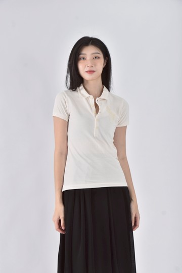 (S) ralph lauren棉質純棉polo白色短袖上衣