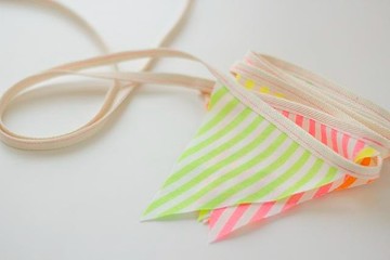 霓虹條紋花環旗橫幅露營海灘用品