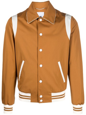 PT Torino - stripe-detail cotton jacket - men - Cotton/Viscose - 48 - Brown