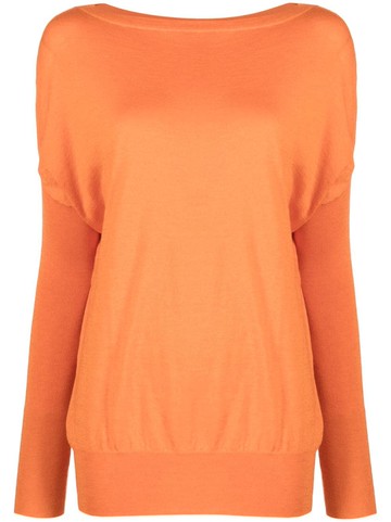 Wild Cashmere - Grace boat-neck jumper - women - Cashmere/Silk - 44 - Orange