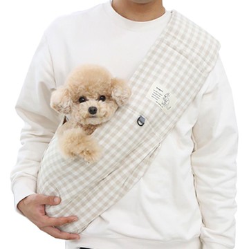 Its Dog 袋鼠智能寵物斜背包  Free  1個  格子米色