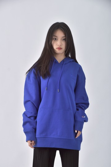 (XL) champion質感棉質連帽藍色長袖上衣