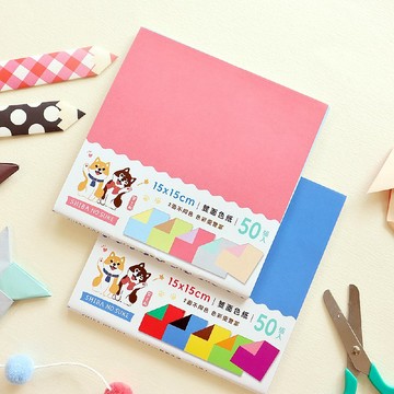 柴之助 / 15X15CM 50入 雙面色紙 (共2款) | 摺紙 DIY