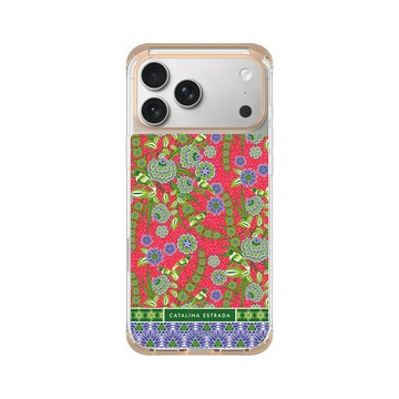iPhone 17 Pro Max ClearX (MagSafe 兼容) 暖透橘 - Catalina Estrada - Red Flowers