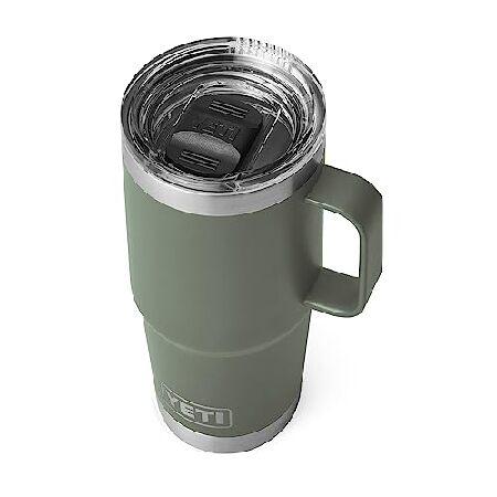 YETI Rambler 20 oz Travel Mug, Stainless Steel, Vacuum Insulated with Stronghold Lid, Camp Green並行輸入