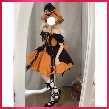 『ATC』萬聖節服裝女女巫南瓜黑暗小魔女jsk連衣裙可愛甜美luolita公主裙