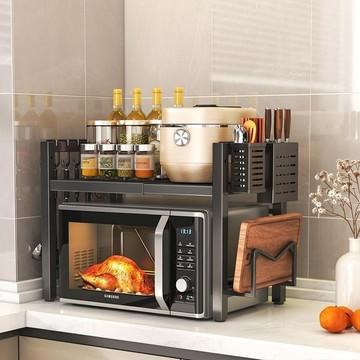 🌸好貨優選🌸可伸縮微波爐架 廚房伸縮置物架 伸縮式微波爐置物架 置物架 烤箱架 電鍋架 電器架 廚房好物 分層收納架