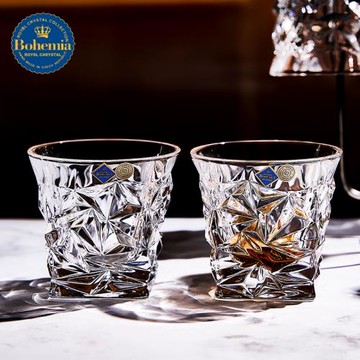 捷克BOHEMIA進口 水晶玻璃酒吧家用洋酒烈酒威士忌杯啤酒杯水杯子