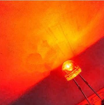 5MM草帽白發橙燈F5橙色光LED發光二極管燈珠散光 1K=43元