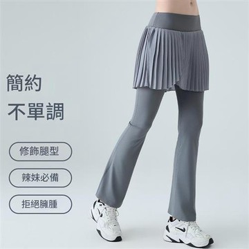 【巴黎精品】現貨+預購 女瑜珈褲運動長褲居家健身瑜珈服親膚透氣速乾-緊身高腰速乾假兩件女褲子a1jn31