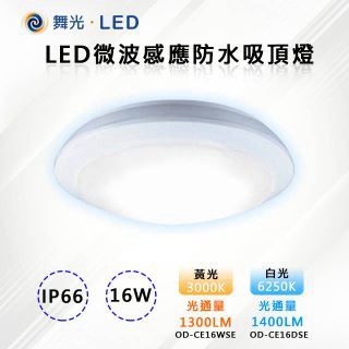 DanceLight 【-LED】LED 16W微波感應防水吸頂燈 OD-CE16DSE / OD-CE16WSE