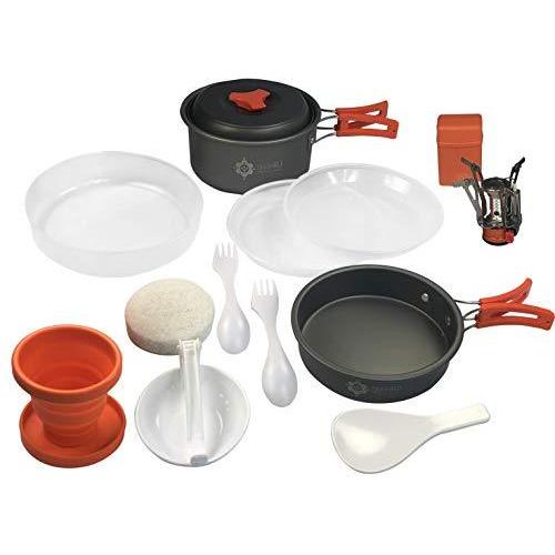 gear4U: Best BPA-Free Camping Cookware 10 13  14 Piece Sets Mess Kit  