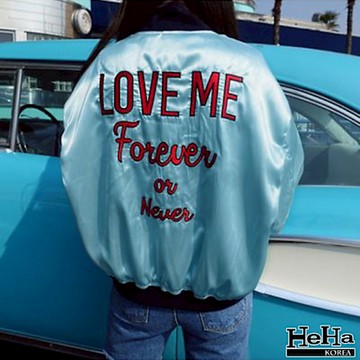 【Mini嚴選】現貨 寬鬆緞面刺繡棒球夾克