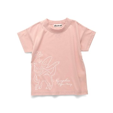 日本 BRANSHES - [限量]寶可夢印花短袖上衣-仙子伊布-粉紅