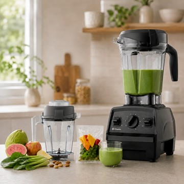 【限定組合】Vitamix E320 探索者調理機 2L+1.4L 雙杯組 + 終極版綠拿鐵20包入｜陳月卿唯一推薦調理機
