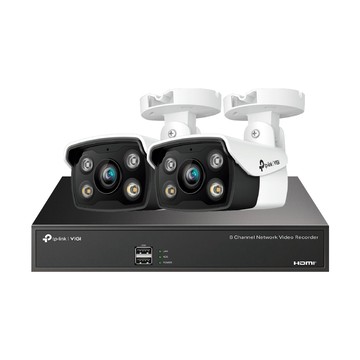TP-Link 昌運監視器 組合 VIGI NVR1008H 8路主機+VIGI C340 VIGI 4MP 戶外全彩槍型網路攝影機*2