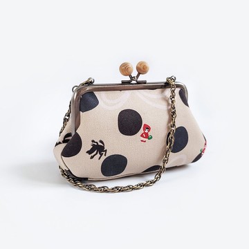 4色  檜木釦胖胖子母包 口金包 小廢包 防潑水零錢包