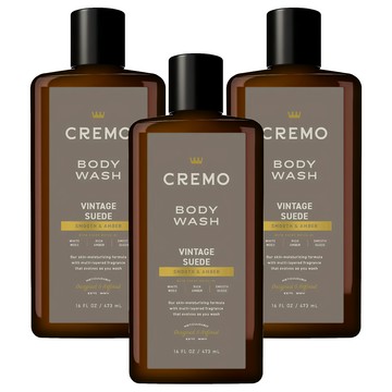 CREMO 香水沐浴露 皮革菸草 473ml 美國進口 奢華香氛沐浴體驗  3瓶