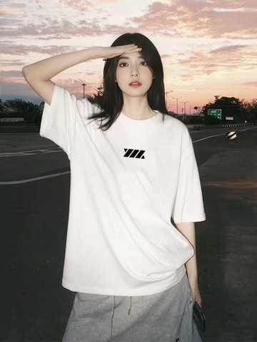 白色T恤款短袖純棉新款設計感夏季顯瘦半袖圓領百搭  女生上衣 印花寬鬆情侶短袖T 上衣女 美式t  韓版T 大學T夏季