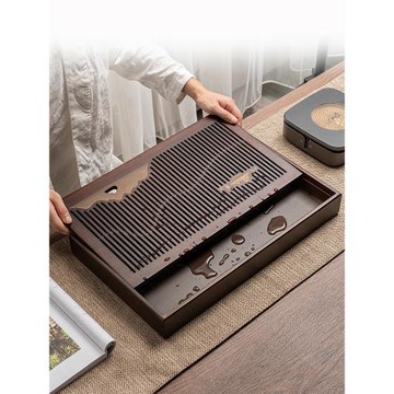 (免運)茶盤儲水式小型家用蓄水干泡茶臺大號竹制輕奢現代新中式茶托盤