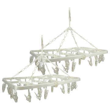 京都摺疊曬架 24夾  白色  2個