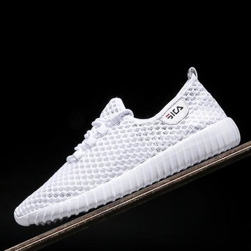 夏季男鞋子運動鞋白色跑步休閑鞋百搭韓版潮流透氣網面鞋男小白鞋