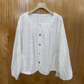 日系森系刺繡提花襯衫915114