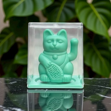 健康自信【LA BOITE 樂盒】Lucky Cats Solar 太陽能招財貓 - 幸運薄荷綠 居家 辦公室 招財小物 開運 財旺福旺 開業賀禮 生日禮物 送上美好祝福