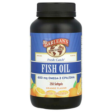 Barlean's, Fresh Catch®，魚油，Omega-3 EPA/DHA，橙味，250 粒軟膠囊（每粒 300 毫克）