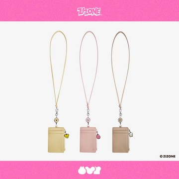 S'AIME ZIZONE掛繩直式拉鍊證件夾 掛繩證件夾 伸縮證件夾 學生證件夾 ZIZONE聯名 識別證套 粉紅貓