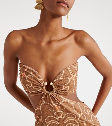 Johanna Ortiz Ring-detail cutout printed maxi dress